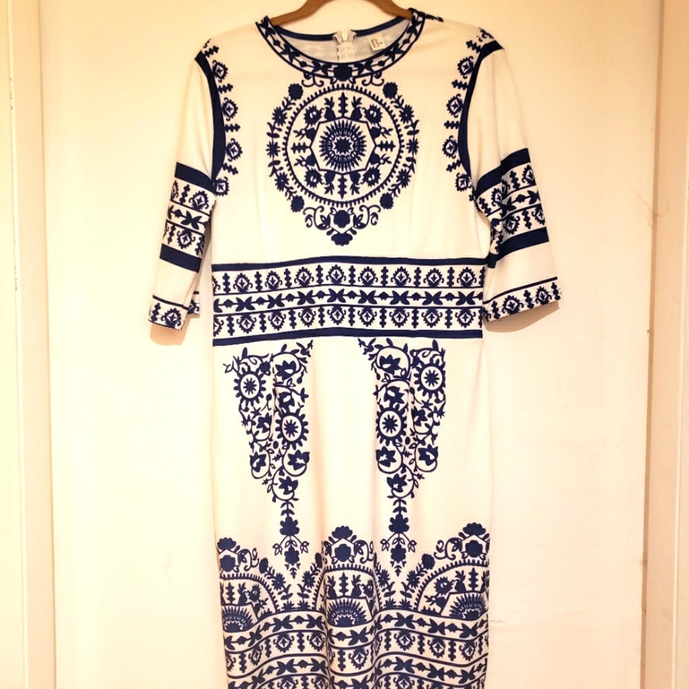 Blue White dress
